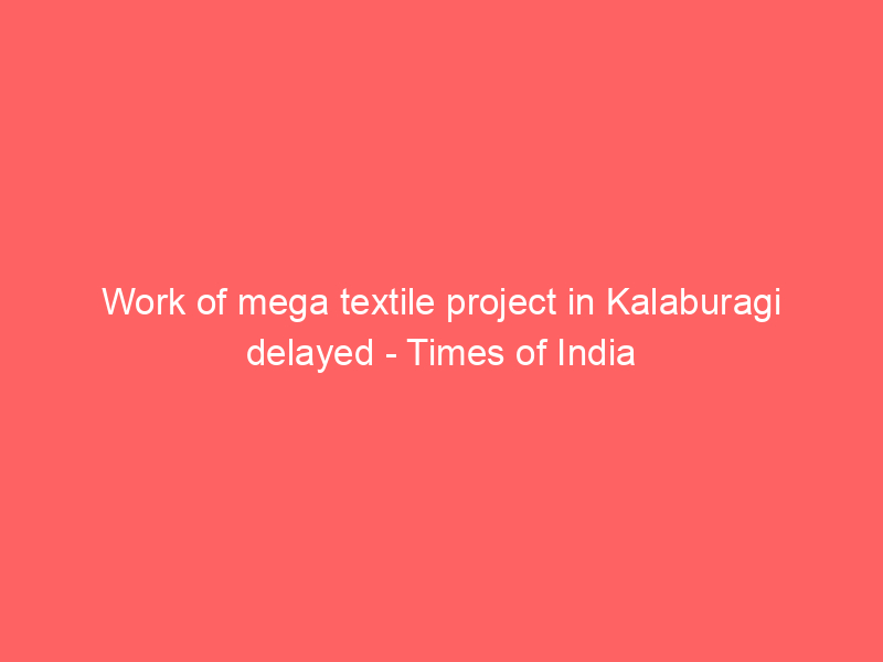 Work of mega textile project in Kalaburagi delayed – Times of India